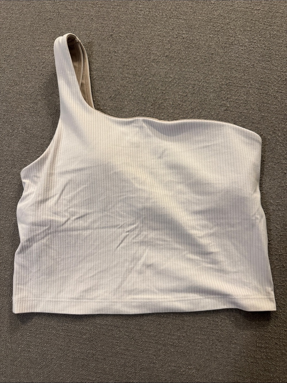 lululemon athletica Asymmetrical Ribbed Cream Crop Top